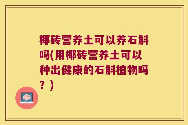 椰砖营养土可以养石斛吗(用椰砖营养土可以种出健康的石斛植物吗?) 椰砖营养土可以养石斛吗(用椰砖营养土可以种出健康的石斛植物吗?)