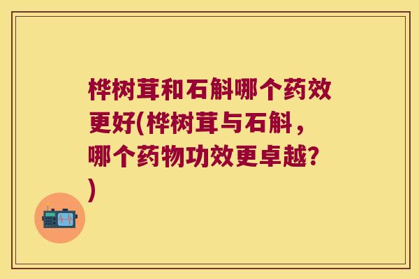 桦树茸和石斛哪个药效更好(桦树茸与石斛，哪个药物功效更卓越？)
