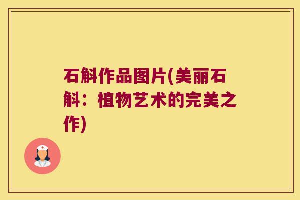 石斛作品图片(美丽石斛：植物艺术的完美之作)
