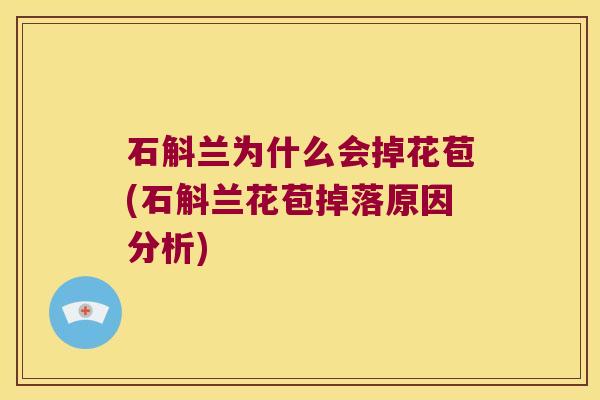 石斛兰为什么会掉花苞(石斛兰花苞掉落原因分析)