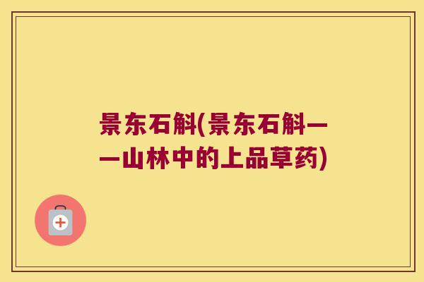 景东石斛(景东石斛——山林中的上品草药)