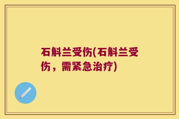 石斛兰受伤(石斛兰受伤，需紧急)
