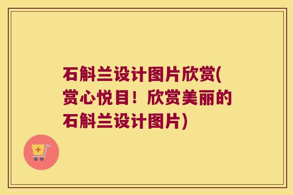 石斛兰设计图片欣赏(赏心悦目！欣赏美丽的石斛兰设计图片)