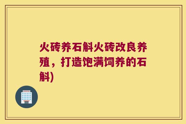 火砖养石斛火砖改良养殖，打造饱满饲养的石斛)