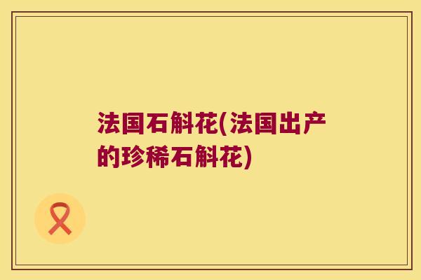 法国石斛花(法国出产的珍稀石斛花)