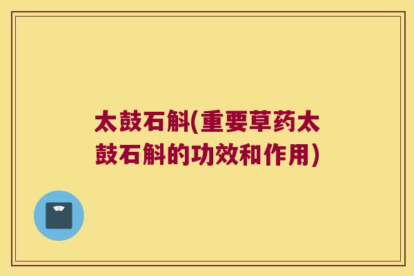 太鼓石斛(重要草药太鼓石斛的功效和作用)