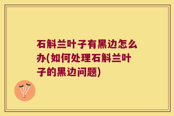 石斛兰叶子有黑边怎么办(如何处理石斛兰叶子的黑边问题)