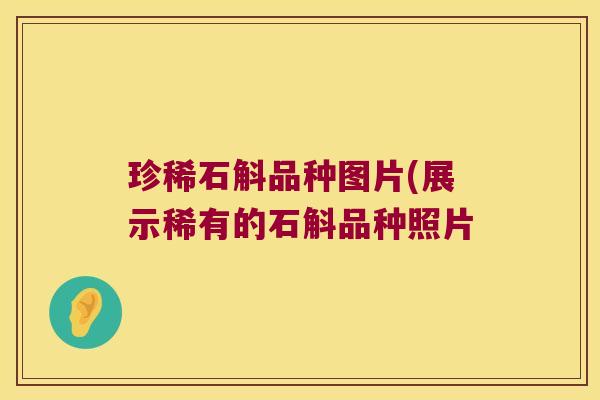 珍稀石斛品种图片(展示稀有的石斛品种照片