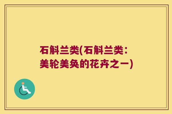 石斛兰类(石斛兰类：美轮美奂的花卉之一)