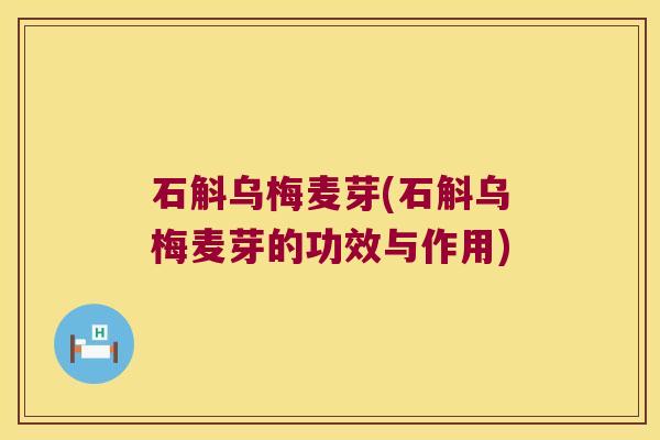 石斛乌梅麦芽(石斛乌梅麦芽的功效与作用)