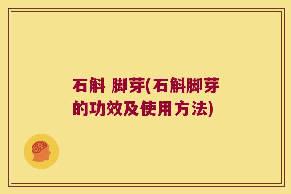 石斛 脚芽(石斛脚芽的功效及使用方法)