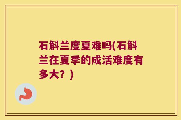 石斛兰度夏难吗(石斛兰在夏季的成活难度有多大？)