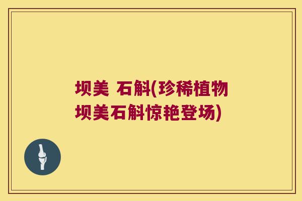 坝美 石斛(珍稀植物坝美石斛惊艳登场)