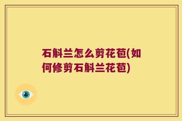 石斛兰怎么剪花苞(如何修剪石斛兰花苞)