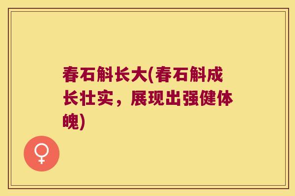 春石斛长大(春石斛成长壮实，展现出强健体魄)