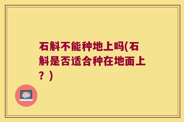 石斛不能种地上吗(石斛是否适合种在地面上？)