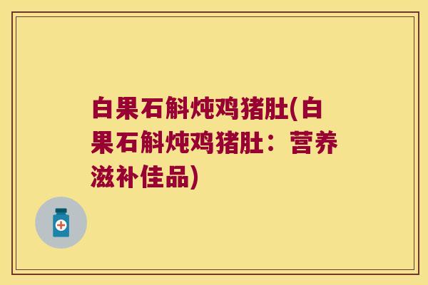 白果石斛炖鸡猪肚(白果石斛炖鸡猪肚：营养滋补佳品)