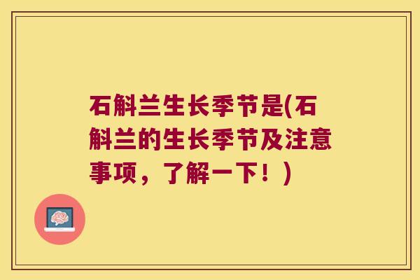 石斛兰生长季节是(石斛兰的生长季节及注意事项,了解一下!) 石斛兰生长季节是(石斛兰的生长季节及注意事项,了解一下!)