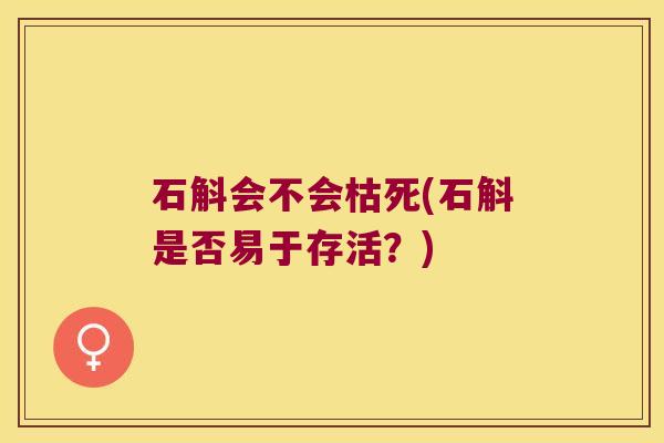 石斛会不会枯死(石斛是否易于存活？)