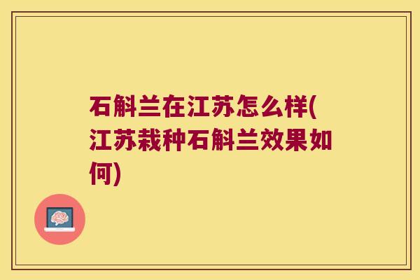 石斛兰在江苏怎么样(江苏栽种石斛兰效果如何)