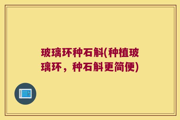 玻璃环种石斛(种植玻璃环，种石斛更简便)