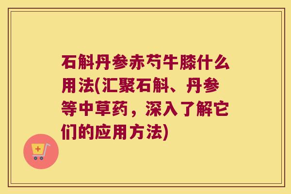石斛丹参赤芍牛膝什么用法(汇聚石斛、丹参等中草药，深入了解它们的应用方法)