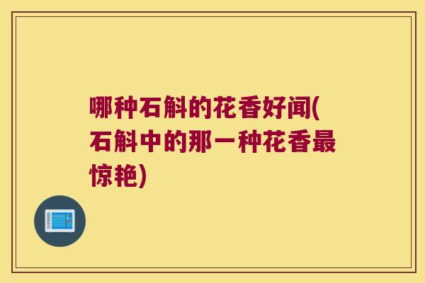 哪种石斛的花香好闻(石斛中的那一种花香惊艳)