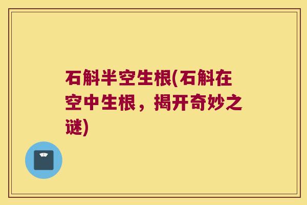 石斛半空生根(石斛在空中生根，揭开奇妙之谜)