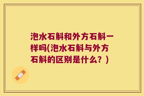 泡水石斛和外方石斛一样吗(泡水石斛与外方石斛的区别是什么？)
