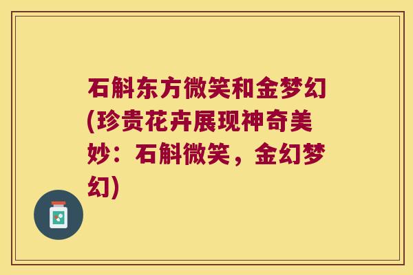石斛东方微笑和金梦幻(珍贵花卉展现神奇美妙：石斛微笑，金幻梦幻)