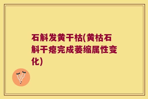 石斛发黄干枯(黄枯石斛干瘪完成萎缩属性变化)