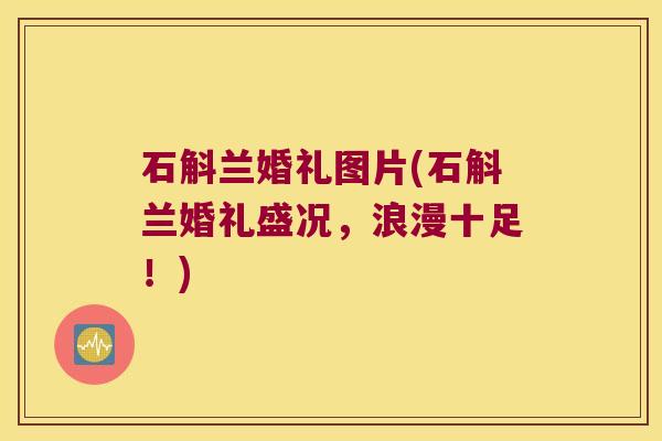 石斛兰婚礼图片(石斛兰婚礼盛况，浪漫十足！)