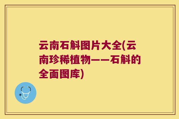 云南石斛图片大全(云南珍稀植物——石斛的全面图库)