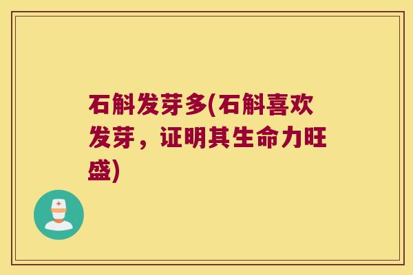 石斛发芽多(石斛喜欢发芽，证明其生命力旺盛)