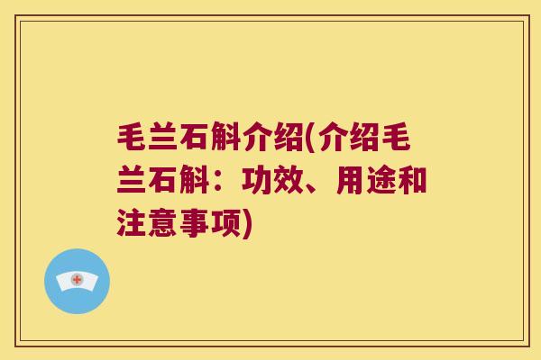 毛兰石斛介绍(介绍毛兰石斛：功效、用途和注意事项)