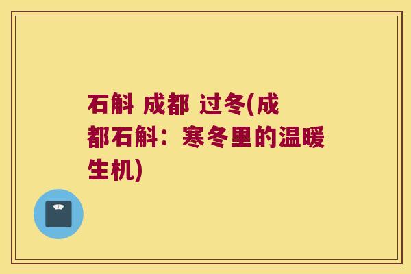 石斛 成都 过冬(成都石斛：寒冬里的温暖生机)
