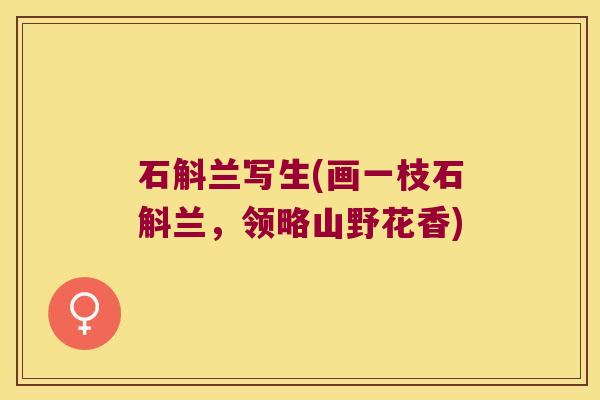 石斛兰写生(画一枝石斛兰，领略山野花香)