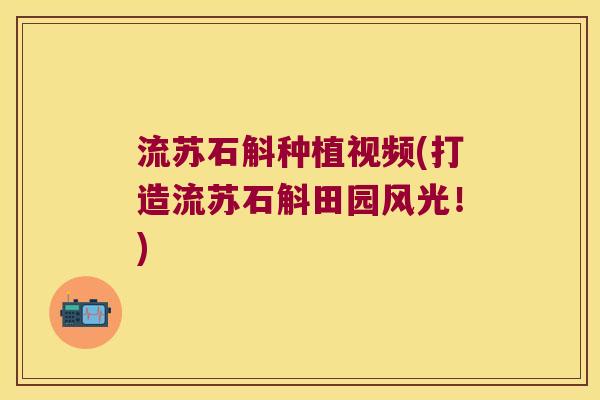 流苏石斛种植视频(打造流苏石斛田园风光！)