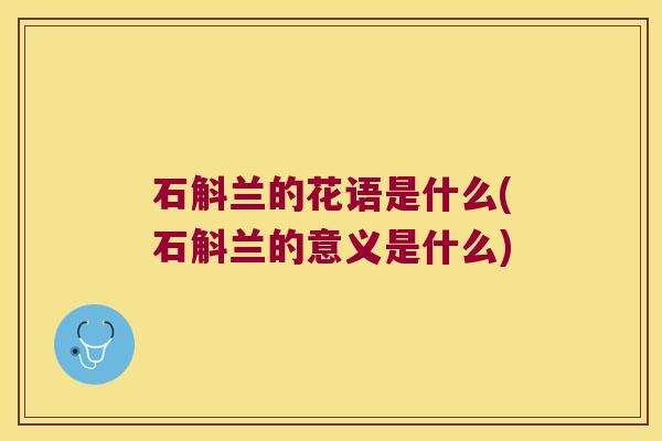 石斛兰的花语是什么(石斛兰的意义是什么)