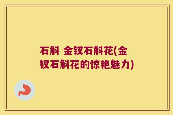 石斛 金钗石斛花(金钗石斛花的惊艳魅力)