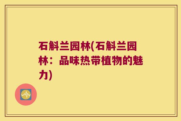 石斛兰园林(石斛兰园林：品味热带植物的魅力)