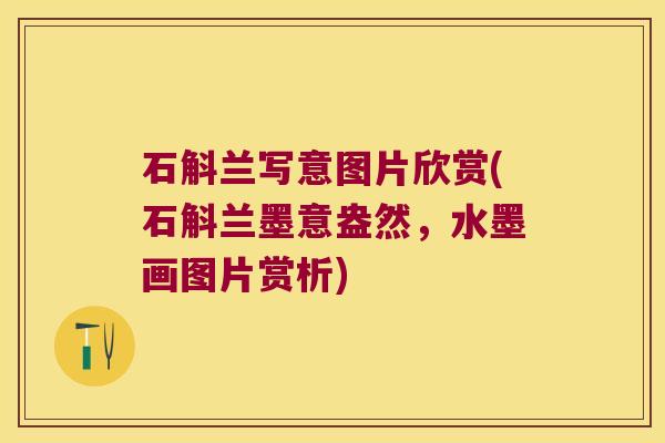 石斛兰写意图片欣赏(石斛兰墨意盎然，水墨画图片赏析)