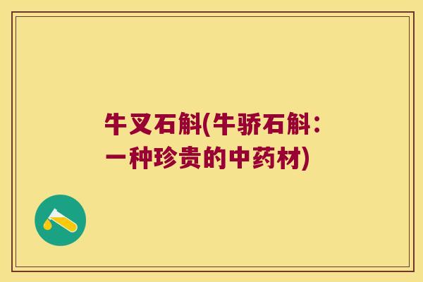 牛叉石斛(牛骄石斛：一种珍贵的中药材)