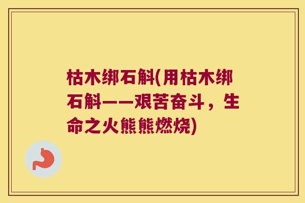 枯木绑石斛(用枯木绑石斛——艰苦奋斗，生命之火熊熊燃烧)