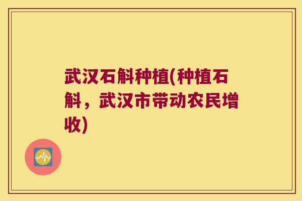 武汉石斛种植(种植石斛，武汉市带动农民增收)