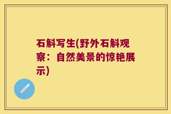 石斛写生(野外石斛观察：自然美景的惊艳展示)