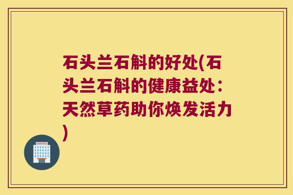 石头兰石斛的好处(石头兰石斛的健康益处：天然草药助你焕发活力)