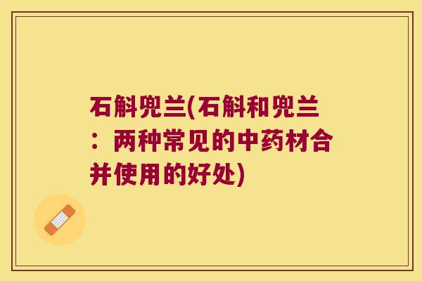 石斛兜兰(石斛和兜兰：两种常见的中药材合并使用的好处)