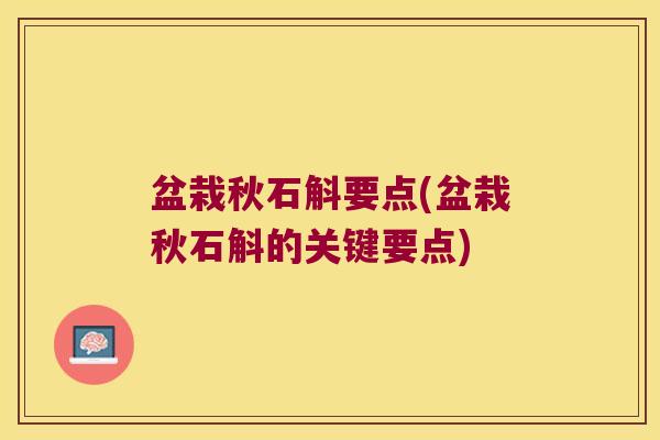 盆栽秋石斛要点(盆栽秋石斛的关键要点)