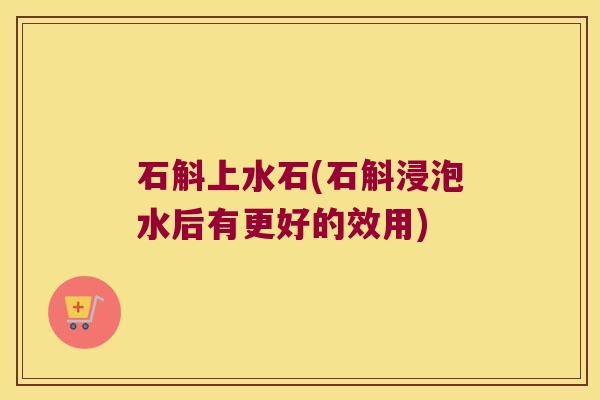 石斛上水石(石斛浸泡水后有更好的效用)